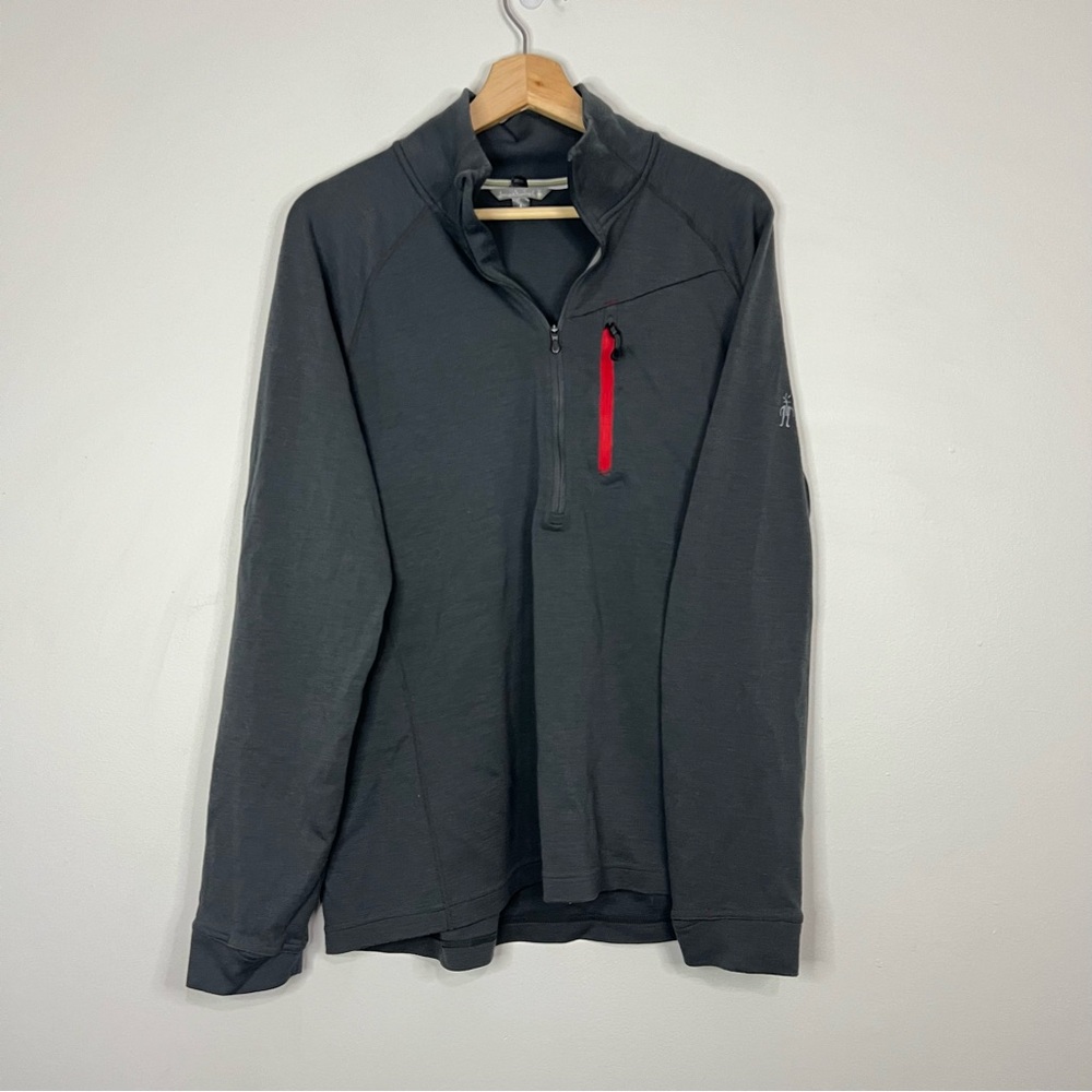 Smartwool Gray Performance 1/4 Zip Pullover L - image 1